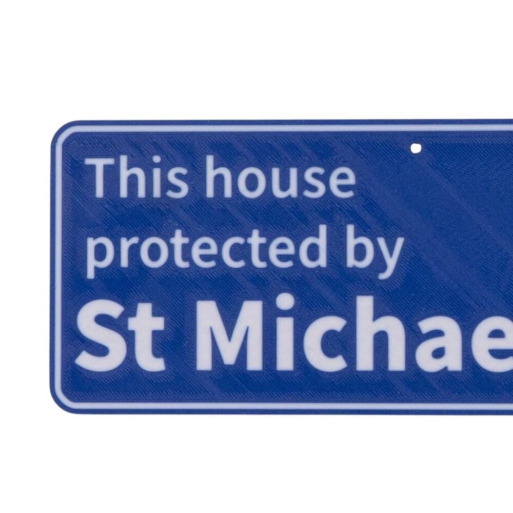 This House Protected By St Michael Security Sign Archangel Catholic Guardian - Picture 2 of 3